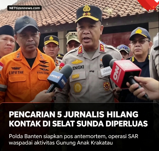 Pencarian Lima Jurnalis Hilang Kontak di Selat Sunda Terus Diintensifkan, Polda Banten Siapkan Pos Antemortem