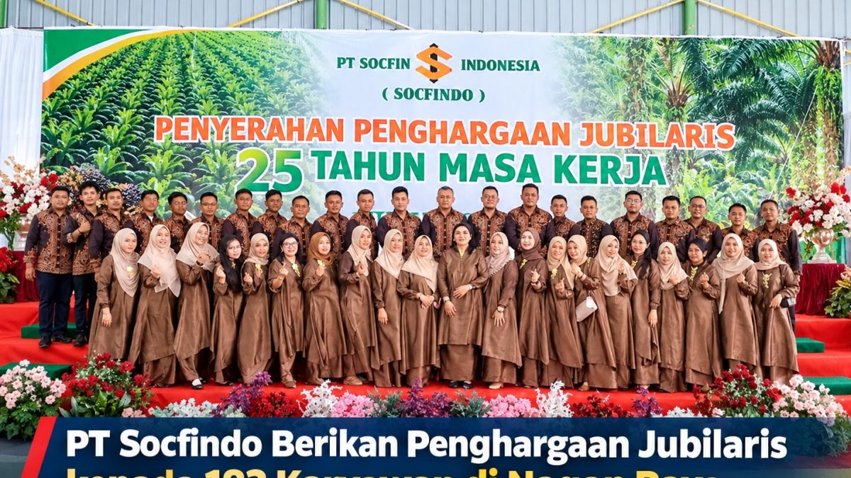 PT Socfindo Berikan Penghargaan Jubilaris kepada 183 Karyawan di Nagan Raya