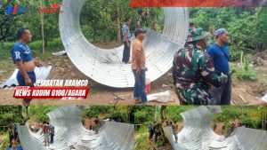Bersama Warga, Babinsa Kodim 0108/Agara Percepat Pembangunan Jembatan Aramco di Lawe Sagu Hulu