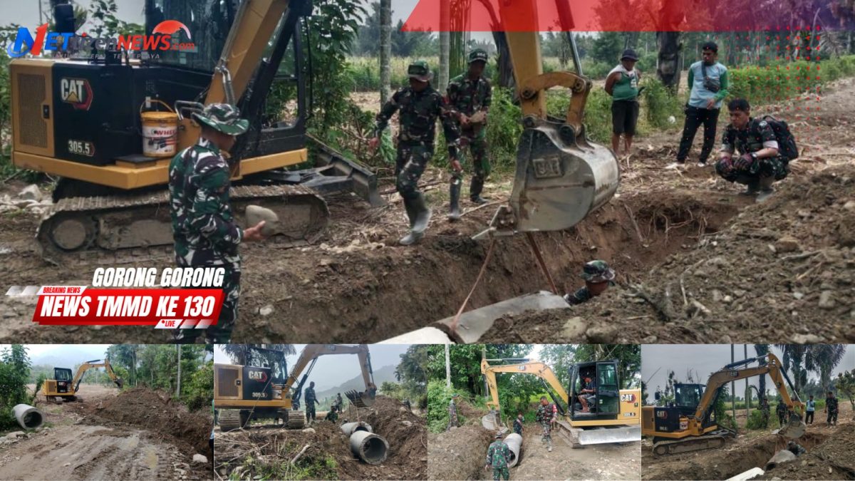 Amankan Jalan dan Sawah Warga, Satgas TMMD Kodim 0108/Agara Kebut Pasang Gorong-Gorong
