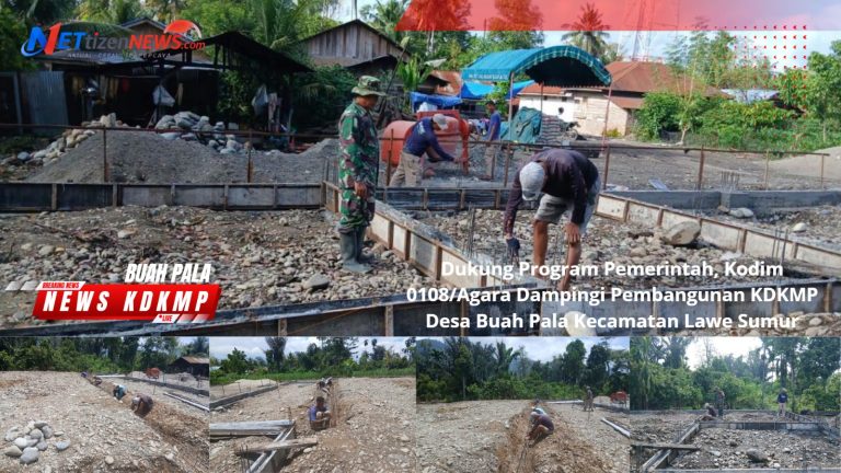 Dukung Program Pemerintah, Kodim 0108/Agara Dampingi Pembangunan KDKMP Desa Buah Pala Kecamatan Lawe Sumur