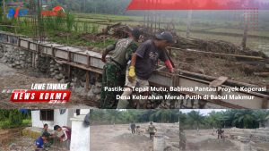 Pastikan Tepat Mutu, Babinsa Pantau Proyek Koperasi Desa Kelurahan Merah Putih di Babul Makmur