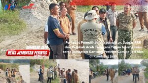 Percepat Pemulihan Infrastruktur, Satgas PRR dan Pemkab Aceh Tenggara Tinjau Normalisasi serta Jembatan Gantung Perintis Garuda Jati Alas di Kumbang Jaya